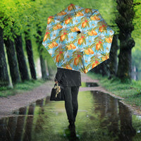 Vintage Hawaii Mango Umbrella Blue Hawaiian Palaka