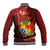Personalized Tonga Baseball Jacket Coat Of Arms Tongatapu With Ngatu Pattern LT05 - Polynesian Pride