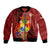 Personalized Tonga Bomber Jacket Coat Of Arms Tongatapu With Ngatu Pattern LT05 Unisex Red - Polynesian Pride