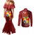 Personalized Tonga Couples Matching Mermaid Dress and Long Sleeve Button Shirts Coat Of Arms Tongatapu With Ngatu Pattern LT05 - Polynesian Pride