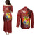 Personalized Tonga Couples Matching Puletasi Dress and Long Sleeve Button Shirts Coat Of Arms Tongatapu With Ngatu Pattern LT05 - Polynesian Pride