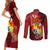 Personalized Tonga Couples Matching Short Sleeve Bodycon Dress and Long Sleeve Button Shirts Coat Of Arms Tongatapu With Ngatu Pattern LT05 - Polynesian Pride