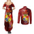 Personalized Tonga Couples Matching Summer Maxi Dress and Long Sleeve Button Shirts Coat Of Arms Tongatapu With Ngatu Pattern LT05 - Polynesian Pride