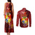 Personalized Tonga Couples Matching Tank Maxi Dress and Long Sleeve Button Shirts Coat Of Arms Tongatapu With Ngatu Pattern LT05 - Polynesian Pride