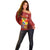 Personalized Tonga Off Shoulder Sweater Coat Of Arms Tongatapu With Ngatu Pattern LT05 - Polynesian Pride
