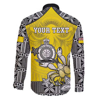 Personalised Happy Niue Constitution Day Family Matching Summer Maxi Dress and Hawaiian Shirt Niuean Crab Hiapo Pattern Yellow Version LT05 - Polynesian Pride