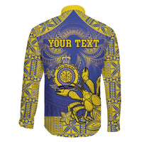 Personalised Niue The Rock Family Matching Mermaid Dress and Hawaiian Shirt Niuean Crab Hiapo Pattern Blue Version LT05 - Polynesian Pride