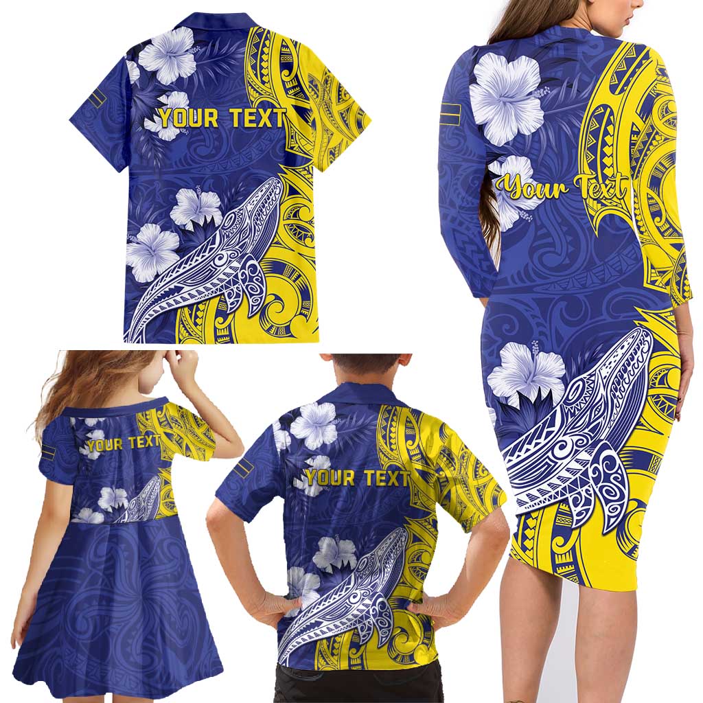 Personalised Nauru 92nd Anniversary Of Angam Family Matching Long Sleeve Bodycon Dress and Hawaiian Shirt Polynesian Whale Pattern LT05 - Polynesian Pride