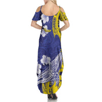Personalised Nauru 92nd Anniversary Of Angam Family Matching Summer Maxi Dress and Hawaiian Shirt Polynesian Whale Pattern