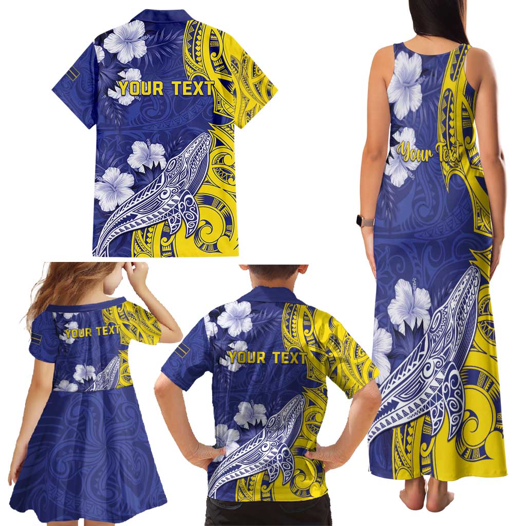Personalised Nauru 92nd Anniversary Of Angam Family Matching Tank Maxi Dress and Hawaiian Shirt Polynesian Whale Pattern LT05 - Polynesian Pride