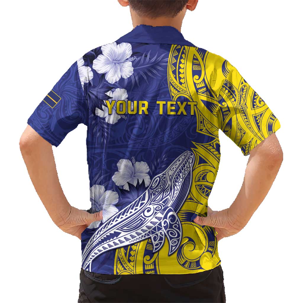Personalised Nauru 92nd Anniversary Of Angam Kid Hawaiian Shirt Polynesian Whale Pattern