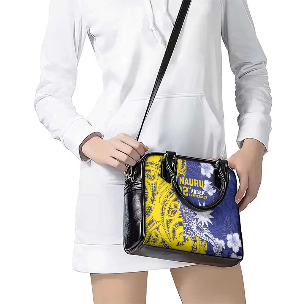 Nauru 92nd Anniversary Of Angam Shoulder Handbag Polynesian Whale Pattern