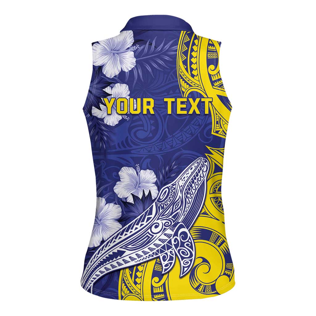 Personalised Nauru 92nd Anniversary Of Angam Women Sleeveless Polo Shirt Polynesian Whale Pattern