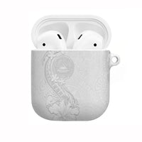 American Samoa White Sunday AirPods Case Polynesian Pattern With Tropical Flowers LT05 White - Polynesian Pride