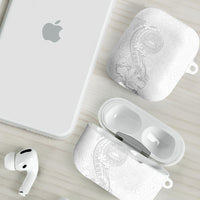 American Samoa White Sunday AirPods Case Polynesian Pattern With Tropical Flowers LT05 - Polynesian Pride