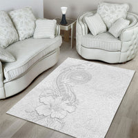American Samoa White Sunday Area Rug Polynesian Pattern With Tropical Flowers LT05 - Polynesian Pride