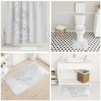 American Samoa White Sunday Bathroom Set Polynesian Pattern With Tropical Flowers LT05 - Polynesian Pride