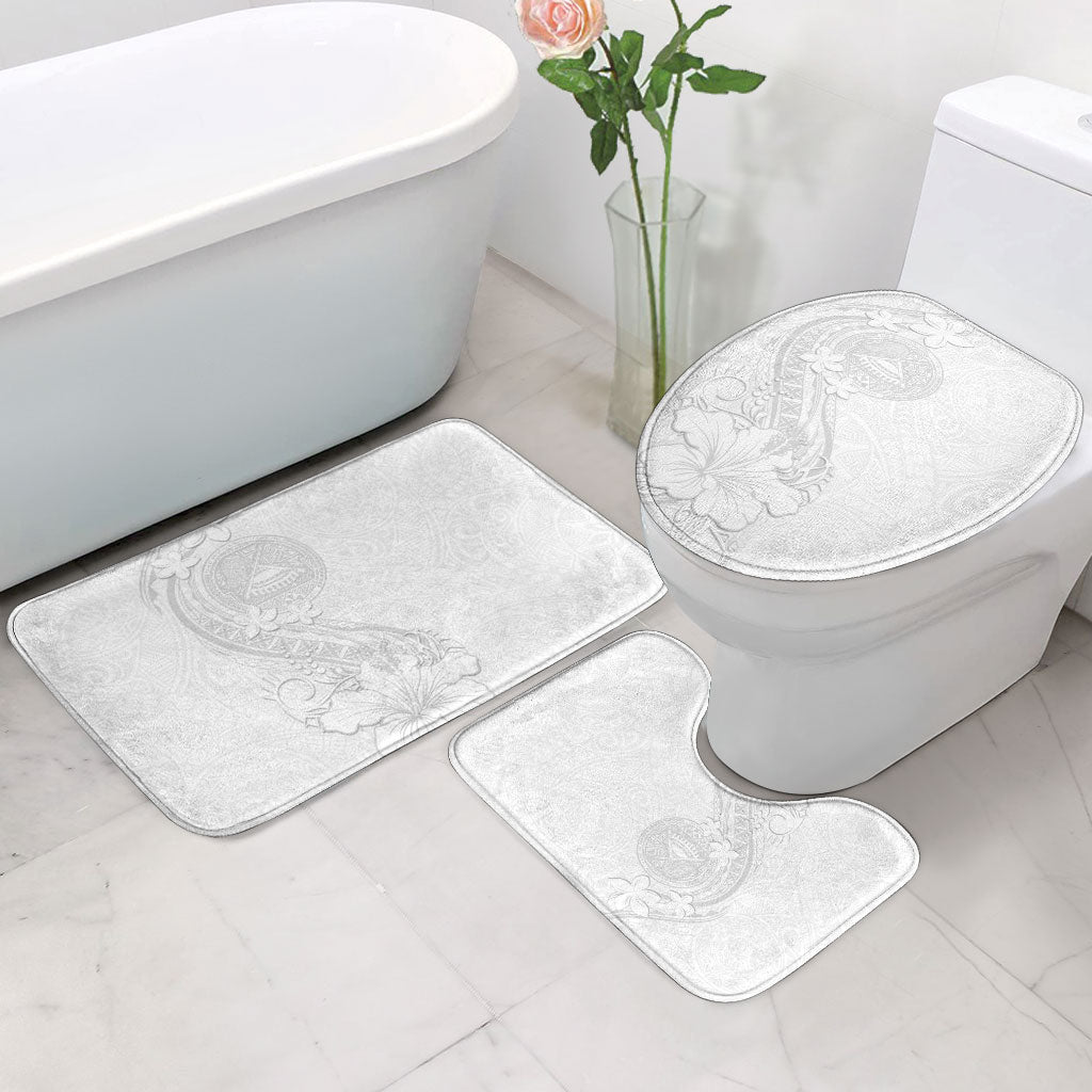 American Samoa White Sunday Bathroom Set Polynesian Pattern With Tropical Flowers LT05 - Polynesian Pride