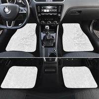 American Samoa White Sunday Car Mats Polynesian Pattern With Tropical Flowers LT05 Set 4pcs White - Polynesian Pride