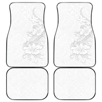 American Samoa White Sunday Car Mats Polynesian Pattern With Tropical Flowers LT05 - Polynesian Pride