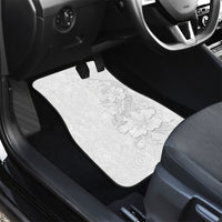 American Samoa White Sunday Car Mats Polynesian Pattern With Tropical Flowers LT05 - Polynesian Pride