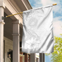 American Samoa White Sunday Garden Flag Polynesian Pattern With Tropical Flowers LT05 House Flag White - Polynesian Pride