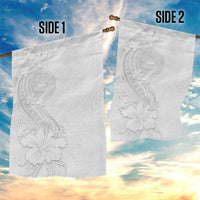 American Samoa White Sunday Garden Flag Polynesian Pattern With Tropical Flowers LT05 - Polynesian Pride