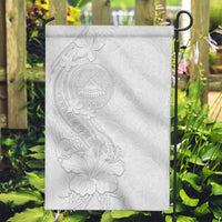 American Samoa White Sunday Garden Flag Polynesian Pattern With Tropical Flowers LT05 Garden Flag White - Polynesian Pride