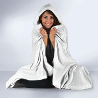 American Samoa White Sunday Hooded Blanket Polynesian Pattern With Tropical Flowers LT05 - Polynesian Pride