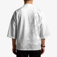American Samoa White Sunday Kimono Polynesian Pattern With Tropical Flowers LT05 - Polynesian Pride