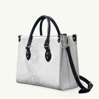 American Samoa White Sunday Leather Bag Polynesian Pattern With Tropical Flowers LT05 White - Polynesian Pride