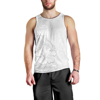 American Samoa White Sunday Men Tank Top Polynesian Pattern With Tropical Flowers LT05 - Polynesian Pride