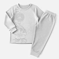 American Samoa White Sunday Christmas Pajama Set Polynesian Pattern With Tropical Flowers LT05 Men White - Polynesian Pride