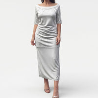 American Samoa White Sunday Puletasi Polynesian Pattern With Tropical Flowers LT05 Long Dress White - Polynesian Pride