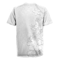 American Samoa White Sunday Rugby Jersey Polynesian Pattern With Tropical Flowers LT05 - Polynesian Pride