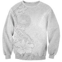 American Samoa White Sunday Sweatshirt Polynesian Pattern With Tropical Flowers LT05 Unisex White - Polynesian Pride