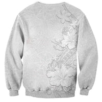 American Samoa White Sunday Sweatshirt Polynesian Pattern With Tropical Flowers LT05 - Polynesian Pride