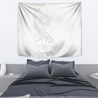 American Samoa White Sunday Tapestry Polynesian Pattern With Tropical Flowers LT05 - Polynesian Pride