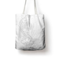 American Samoa White Sunday Tote Bag Polynesian Pattern With Tropical Flowers LT05 - Polynesian Pride