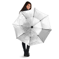 American Samoa White Sunday Umbrella Polynesian Pattern With Tropical Flowers LT05 - Polynesian Pride
