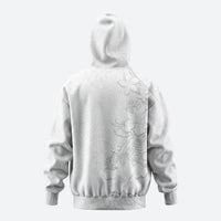 American Samoa White Sunday Zip Hoodie Polynesian Pattern With Tropical Flowers LT05 - Polynesian Pride