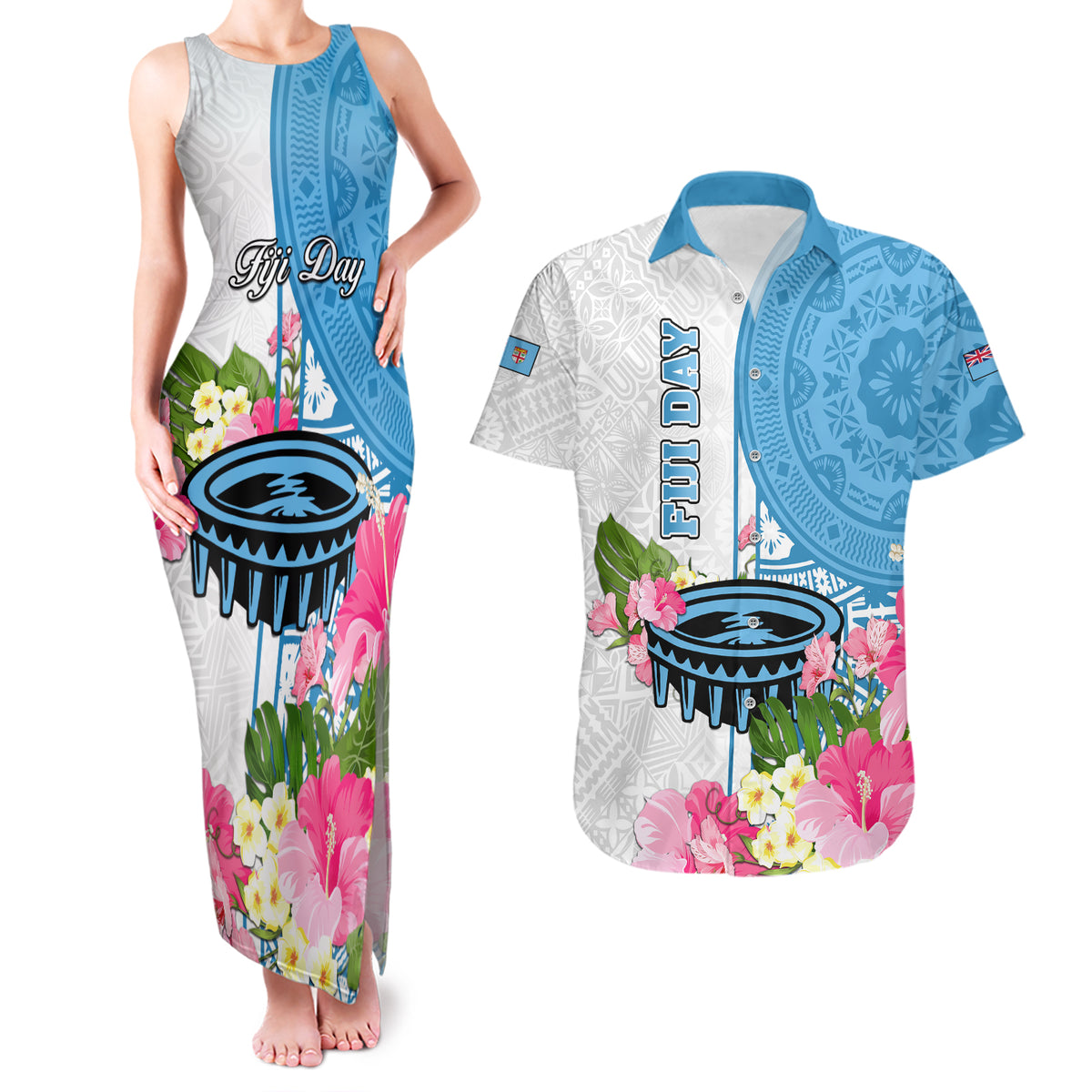 fiji-day-couples-matching-tank-maxi-dress-and-hawaiian-shirt-tanoa-hibiscus-fijian-tapa-masi-pattern