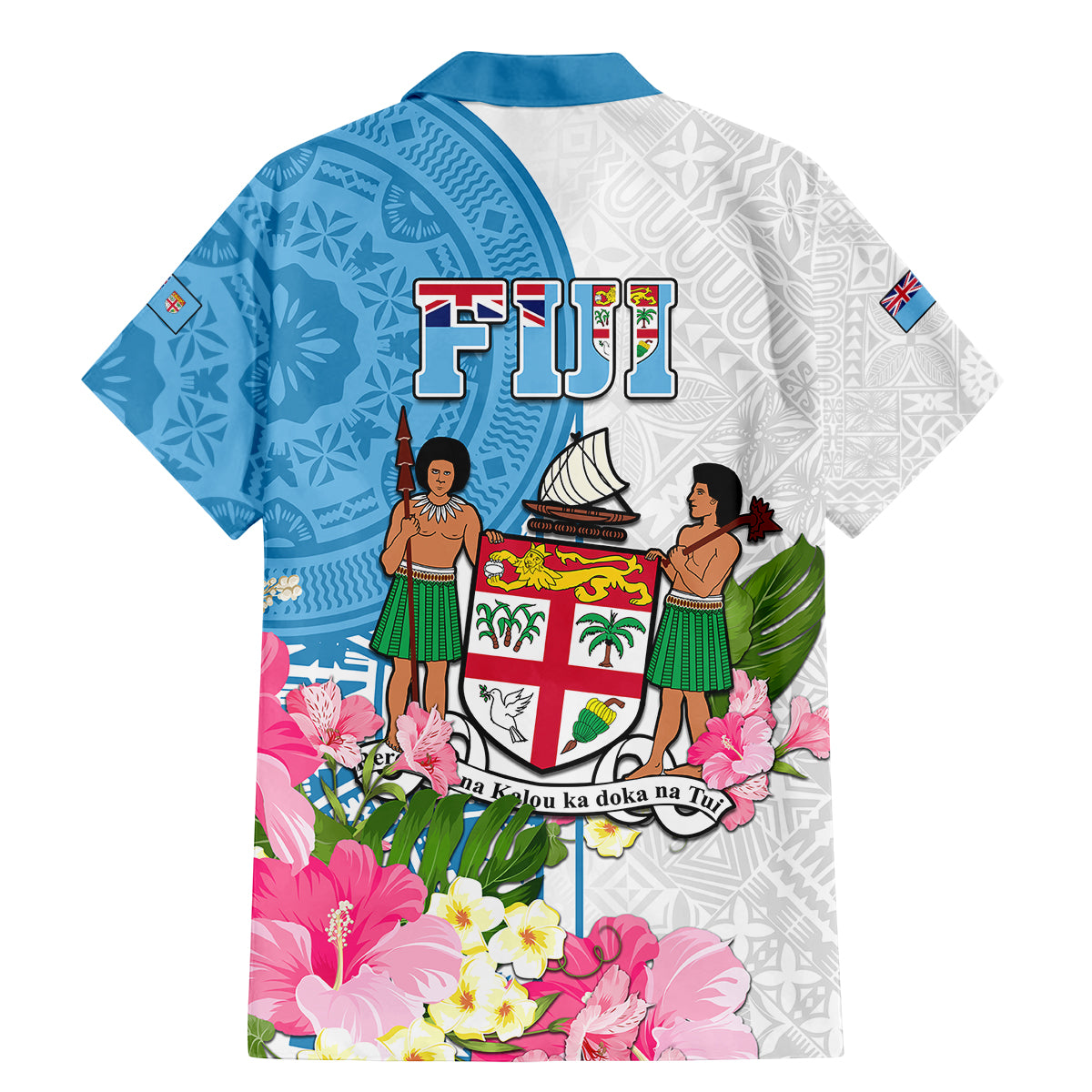 Fiji Day Family Matching Mermaid Dress and Hawaiian Shirt Tanoa Hibiscus Fijian Tapa Masi Pattern LT05 - Polynesian Pride