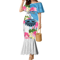 Fiji Day Family Matching Mermaid Dress and Hawaiian Shirt Tanoa Hibiscus Fijian Tapa Masi Pattern LT05 Mom's Dress White - Polynesian Pride