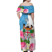 Fiji Day Family Matching Off Shoulder Maxi Dress and Hawaiian Shirt Tanoa Hibiscus Fijian Tapa Masi Pattern LT05 - Polynesian Pride