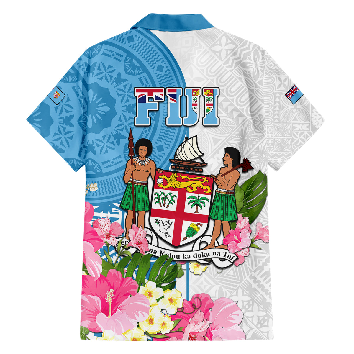 Fiji Day Family Matching Short Sleeve Bodycon Dress and Hawaiian Shirt Tanoa Hibiscus Fijian Tapa Masi Pattern LT05 - Polynesian Pride