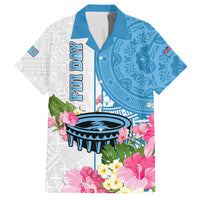 Fiji Day Family Matching Summer Maxi Dress and Hawaiian Shirt Tanoa Hibiscus Fijian Tapa Masi Pattern LT05 Dad's Shirt - Short Sleeve White - Polynesian Pride
