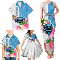 Fiji Day Family Matching Tank Maxi Dress and Hawaiian Shirt Tanoa Hibiscus Fijian Tapa Masi Pattern LT05 - Polynesian Pride