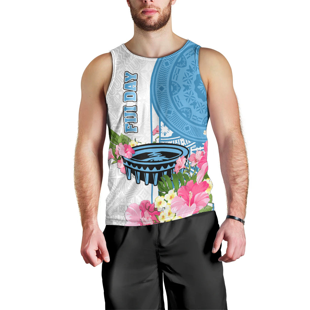 Fiji Day Men Tank Top Tanoa Hibiscus Fijian Tapa Masi Pattern LT05 - Polynesian Pride