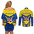 niue-constitution-day-couples-matching-off-shoulder-short-dress-and-long-sleeve-button-shirts-coat-of-arms-niuean-hiapo-pattern